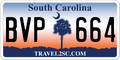 SC license plate BVP664