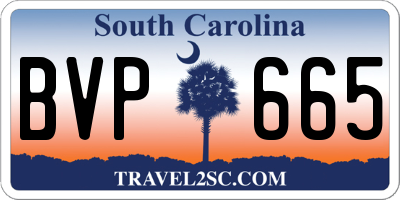 SC license plate BVP665