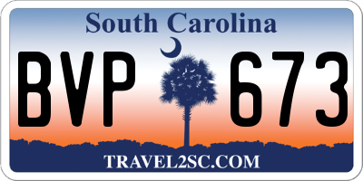 SC license plate BVP673