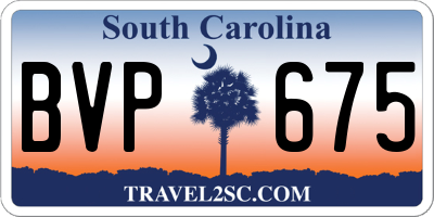 SC license plate BVP675