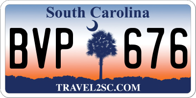 SC license plate BVP676