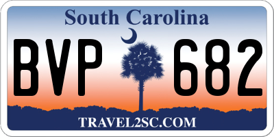 SC license plate BVP682