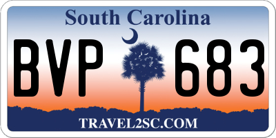 SC license plate BVP683
