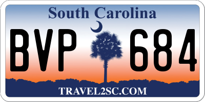 SC license plate BVP684