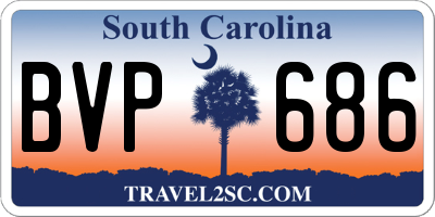 SC license plate BVP686