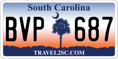 SC license plate BVP687