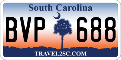SC license plate BVP688