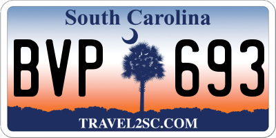 SC license plate BVP693