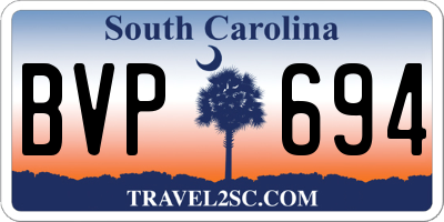 SC license plate BVP694