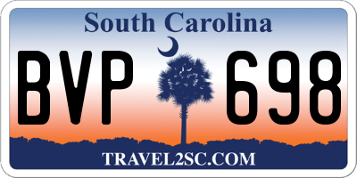 SC license plate BVP698