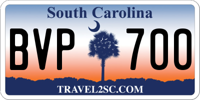 SC license plate BVP700