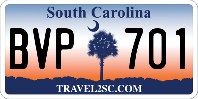 SC license plate BVP701