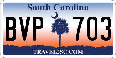 SC license plate BVP703