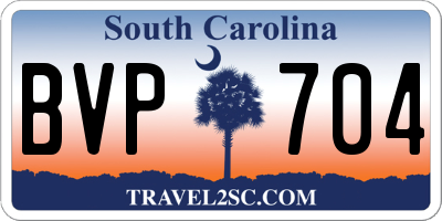 SC license plate BVP704
