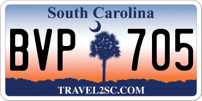 SC license plate BVP705
