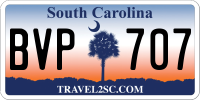 SC license plate BVP707