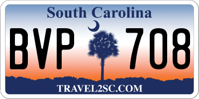 SC license plate BVP708