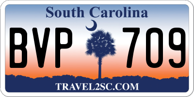SC license plate BVP709