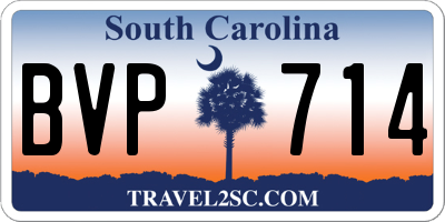 SC license plate BVP714