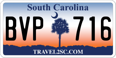 SC license plate BVP716