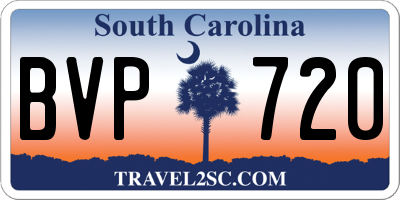 SC license plate BVP720