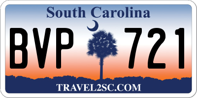 SC license plate BVP721
