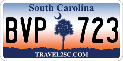SC license plate BVP723