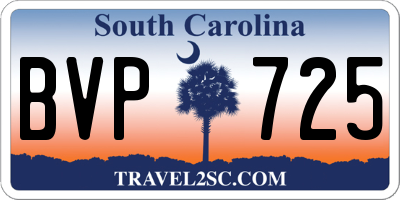 SC license plate BVP725