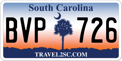 SC license plate BVP726