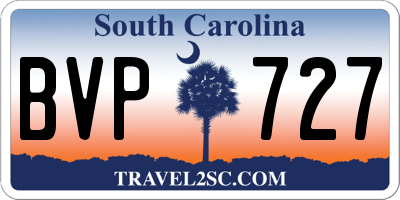 SC license plate BVP727