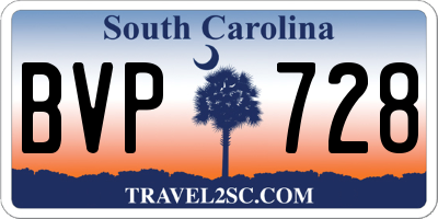 SC license plate BVP728
