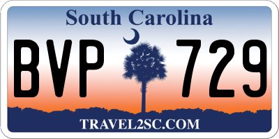 SC license plate BVP729