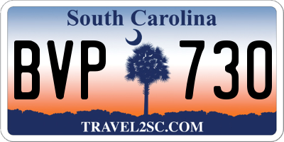 SC license plate BVP730
