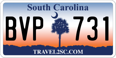 SC license plate BVP731