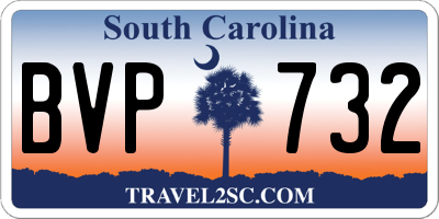 SC license plate BVP732