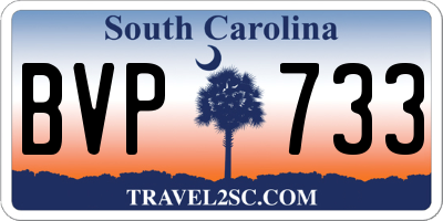 SC license plate BVP733