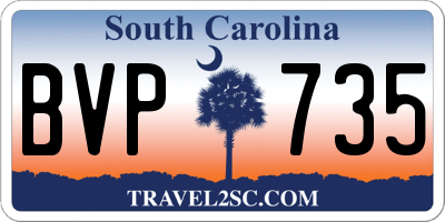 SC license plate BVP735