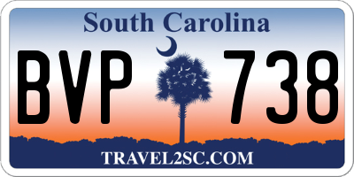 SC license plate BVP738