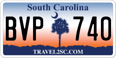 SC license plate BVP740