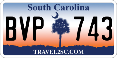SC license plate BVP743