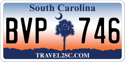 SC license plate BVP746