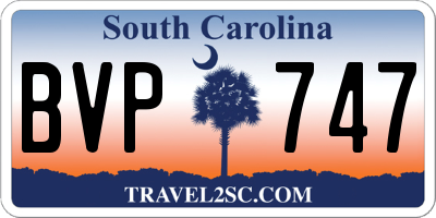 SC license plate BVP747