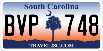 SC license plate BVP748