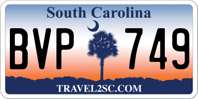 SC license plate BVP749