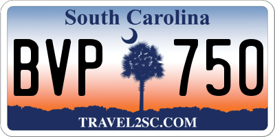 SC license plate BVP750