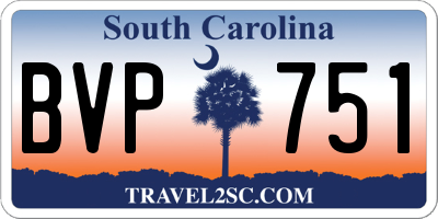 SC license plate BVP751