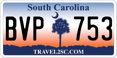 SC license plate BVP753