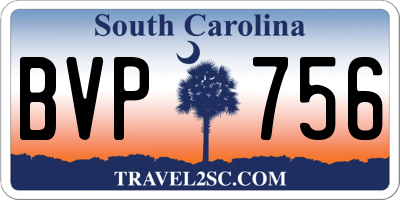 SC license plate BVP756