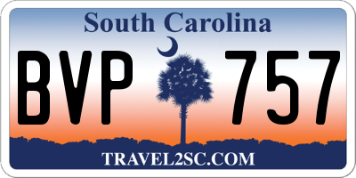 SC license plate BVP757