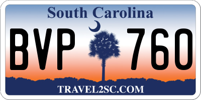 SC license plate BVP760